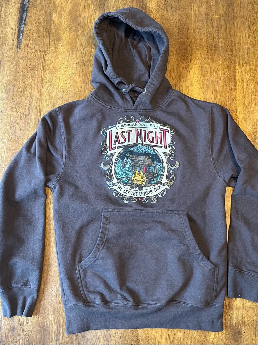 Morgan Wallen Last Night Graphic Hoodie Small Country Music